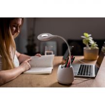 Lampka na biurko, głośnik bezprzewodowy 3W, stojak na telefon, pojemnik na przybory do pisania | Asar
