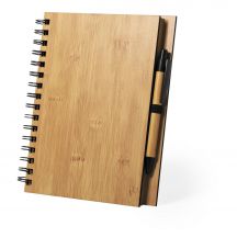 Bambusowy notatnik ok. A5 z długopisem