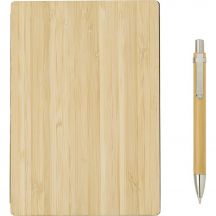 Bambusowy notatnik ok. B6 z długopisem