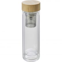 Szklany termos 420 ml, posiada sitko zatrzymujące fusy