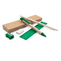 Zestaw szkolny, piórnik, ołówek, długopis, linijka, gumka i temperówka | Tobias