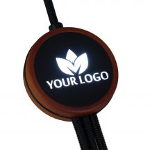 Kabel 3w1 z podświetlanym logo w drewnianej obudowie - LH-ZM04
