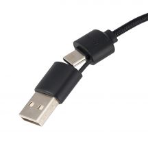kabel z ładowarką indukcyjną 4w1 z podświetlanym logo w drewnianej obudowie - i5w