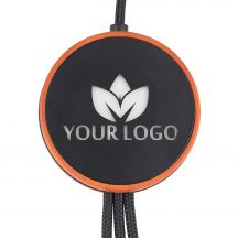 kabel z ładowarką indukcyjną 4w1 z podświetlanym logo w drewnianej obudowie - i5w