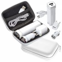 Zestaw podróżny power bank 2 200 mAh i wtyczki EXETER