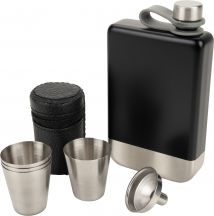 Zestaw piersiówka 266 ml, kieliszki 30 ml i lejek TAHAT Schwarzwolf