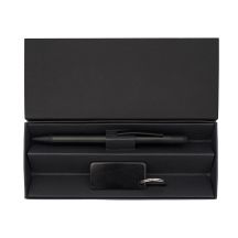 Zestaw upominkowy długopis i brelok Couple, czarny