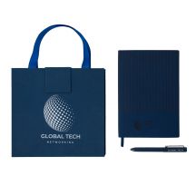 Zestaw upominkowy notes z długopisem Lovina, granatowy