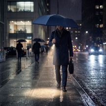 Parasol z latarką Byoko, niebieski