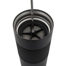 Kubek termiczny z french press Aspet 450 ml, czarny