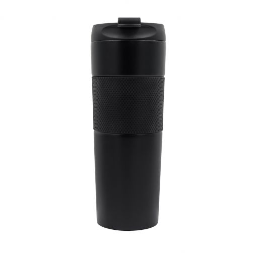 Kubek termiczny z french press Aspet 450 ml, czarny