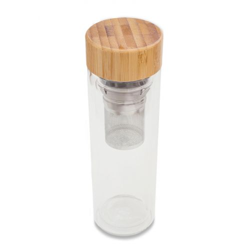 Szklana butelka z zaparzaczem Celle 420 ml, transparentny