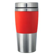Kubek termiczny Resolute 380 ml, czerwony/srebrny