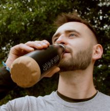 Butelka termiczna z korkowym spodem Jowi 500 ml, czarny