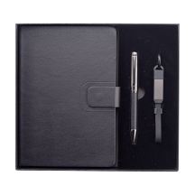 Zestaw upominkowy z kablem USB 2w1 Davos, czarny