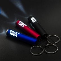 Brelok-latarka z podświetlanym logo LumiRing, niebieski