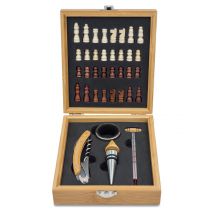 Zestaw do wina z szachami Abruzzo, beżowy