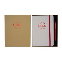 Zestaw notes z długopisem Aurores, czerwony