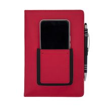 Notes z kieszonką na telefon Eibar, czerwony