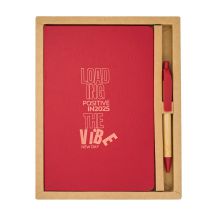 Zestaw upominkowy notes z długopisem Forest, czerwony