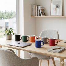 Kubek ceramiczny Velutti 350 ml, pomarańczowy