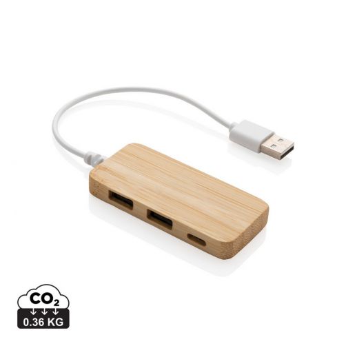 Bambusowy hub USB 2.0 z USB typu C