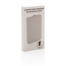 Power bank 5000 mAh, zintegrowany kabel 3 w 1