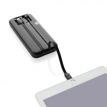 Power bank 10000 mAh ze zintegrowanymi kablami Turbopack