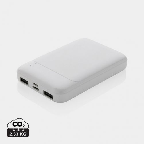 Power bank 5000 mAh, plastik z recyklingu