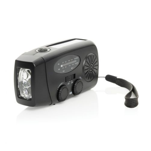Radio survivalowe AM/FM, power bank 1800 mAh, latarka RescueWave