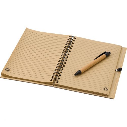 Bambusowy notatnik A5 z długopisem
