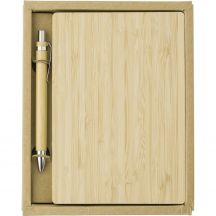Bambusowy notatnik ok. B6 z długopisem