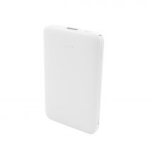 Power bank 5000 mAh ze zintegrowanymi kablami, adapter w komplecie | Presley