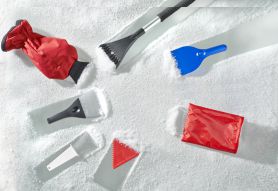 Skrobaczka i miotła do odgarniania śniegu, teleskopowy uchwyt (max. 100 cm)