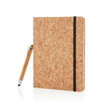 Korkowy notatnik A5, długopis, touch pen